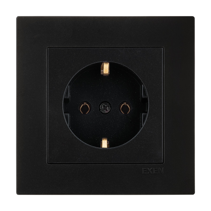 Slika EXEN Karell priključnica dvopolna suva 200-141403-237 metalik crna